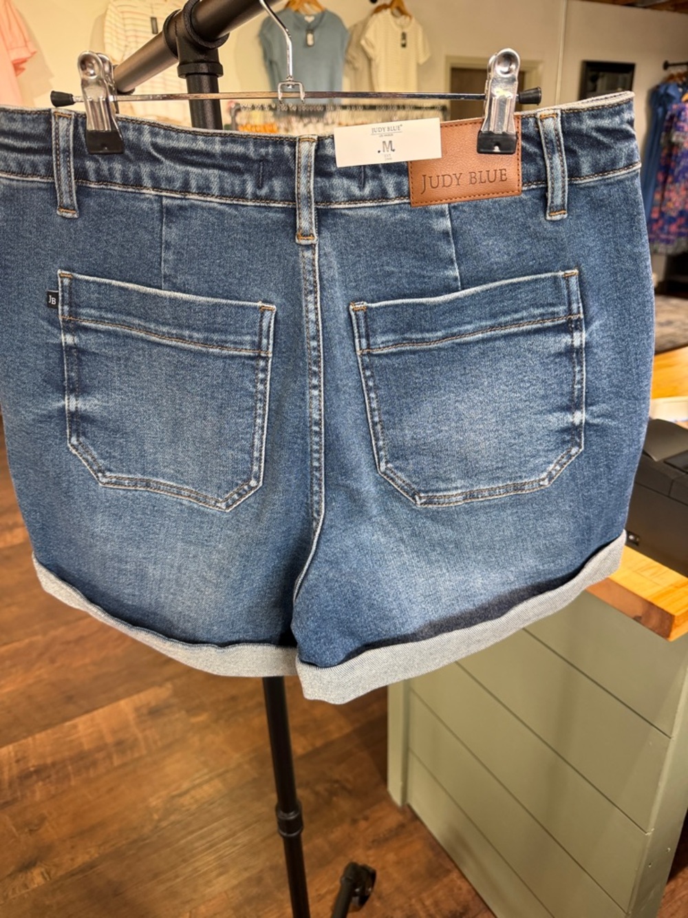 Judy Blue Medium Blue Drawstring Denim Shorts - Picture 4 of 4